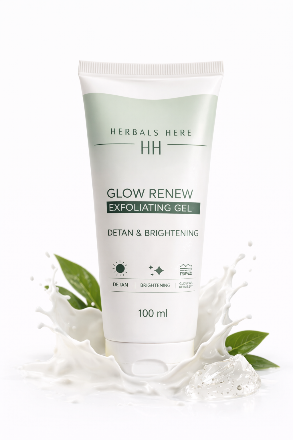 Herbals Here Glow Renew Exfoliating Gel – Detan & Brightening Face Scrub (100ml)
