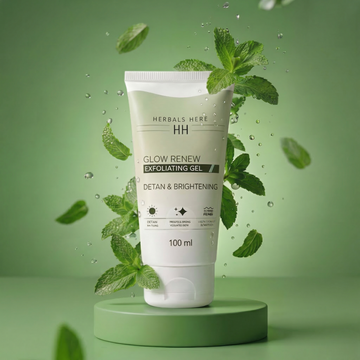 Herbals Here Glow Renew Exfoliating Gel – Detan & Brightening Face Scrub (100ml)